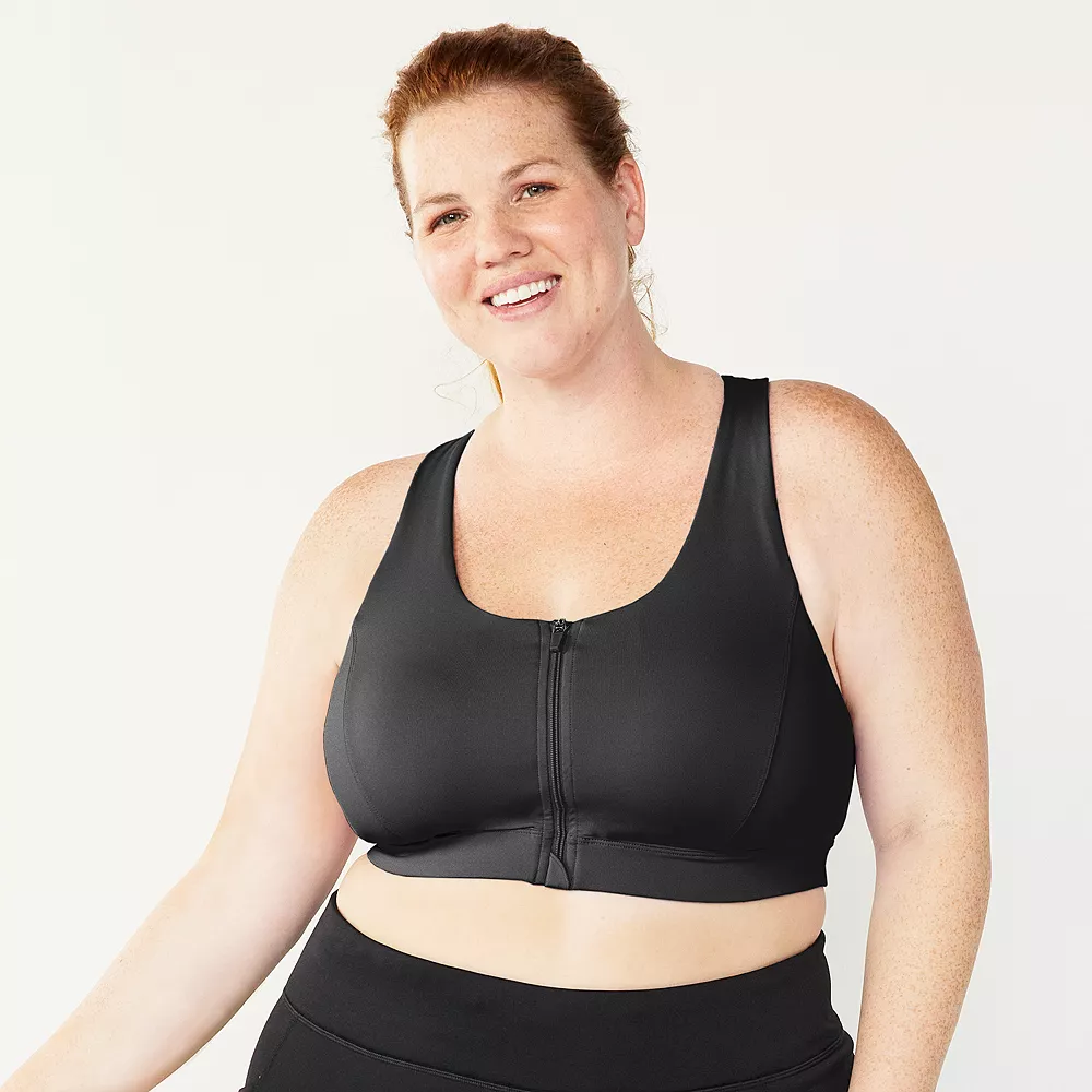 Plus Size Tek GearĀ® Zip-Front Medium Impact Sports Bra - Image 3
