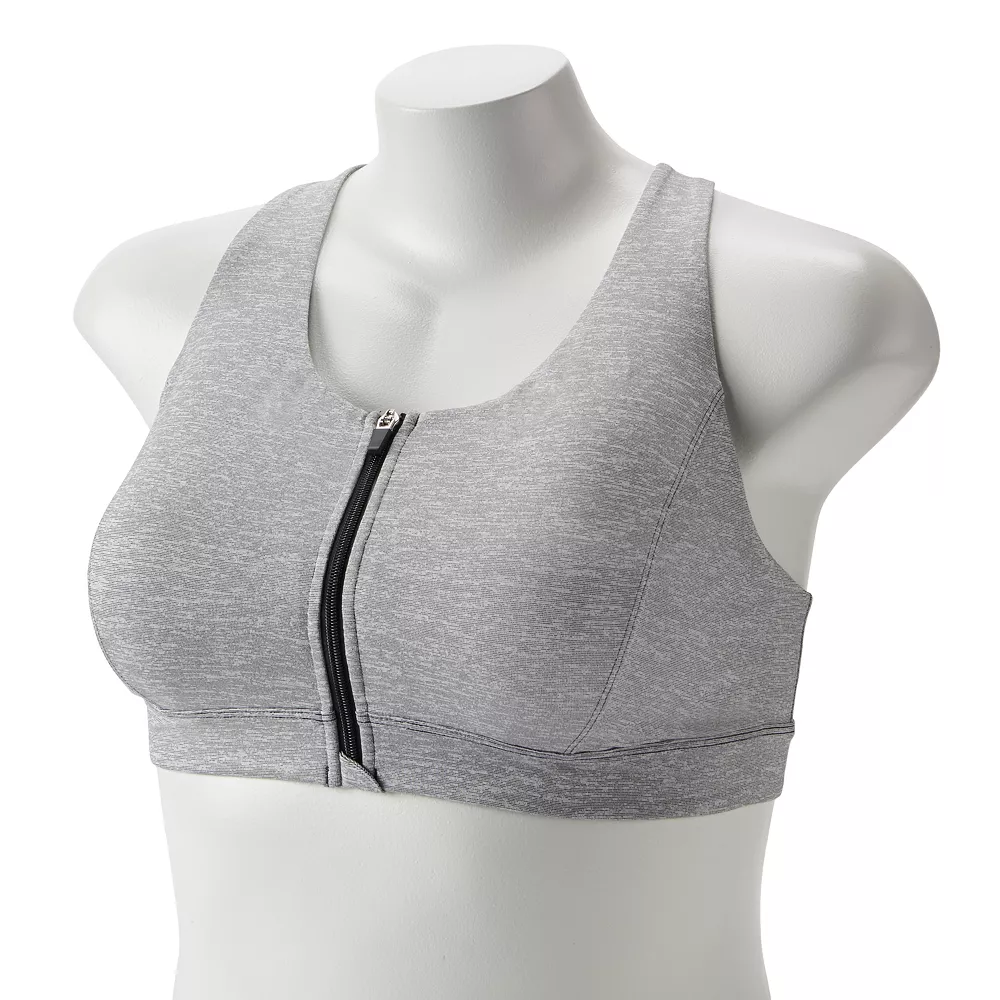 Plus Size Tek GearĀ® Zip-Front Medium Impact Sports Bra - Image 5