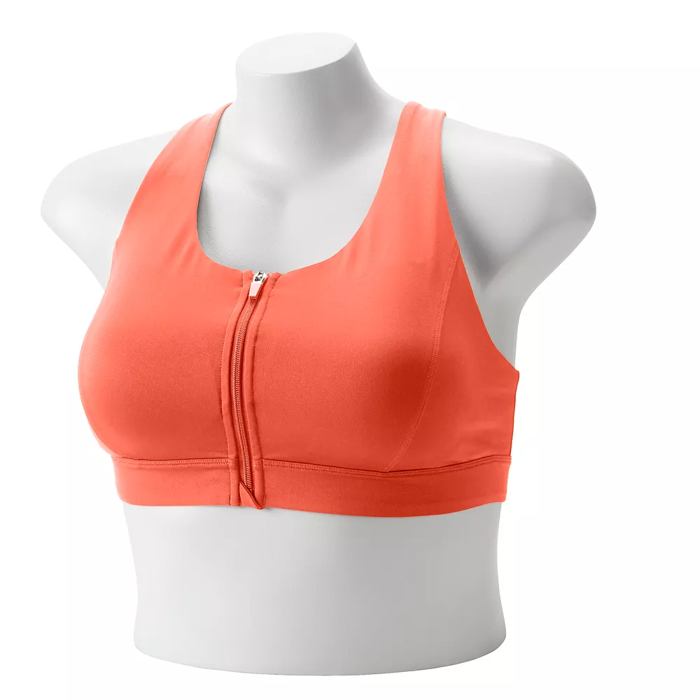 Plus Size Tek GearĀ® Zip-Front Medium Impact Sports Bra - Image 18