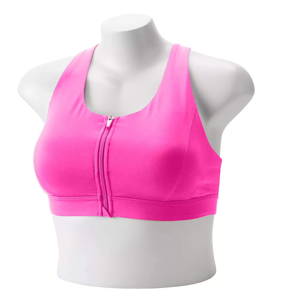 Plus Size Tek GearĀ® Zip-Front Medium Impact Sports Bra - Image 9