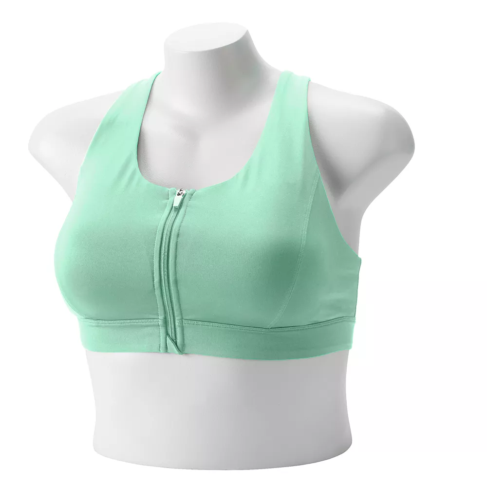Plus Size Tek GearĀ® Zip-Front Medium Impact Sports Bra - Image 12