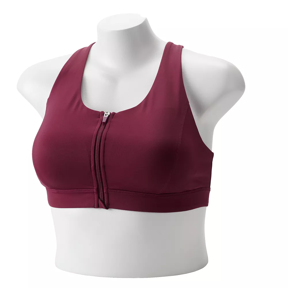 Plus Size Tek GearĀ® Zip-Front Medium Impact Sports Bra - Image 7