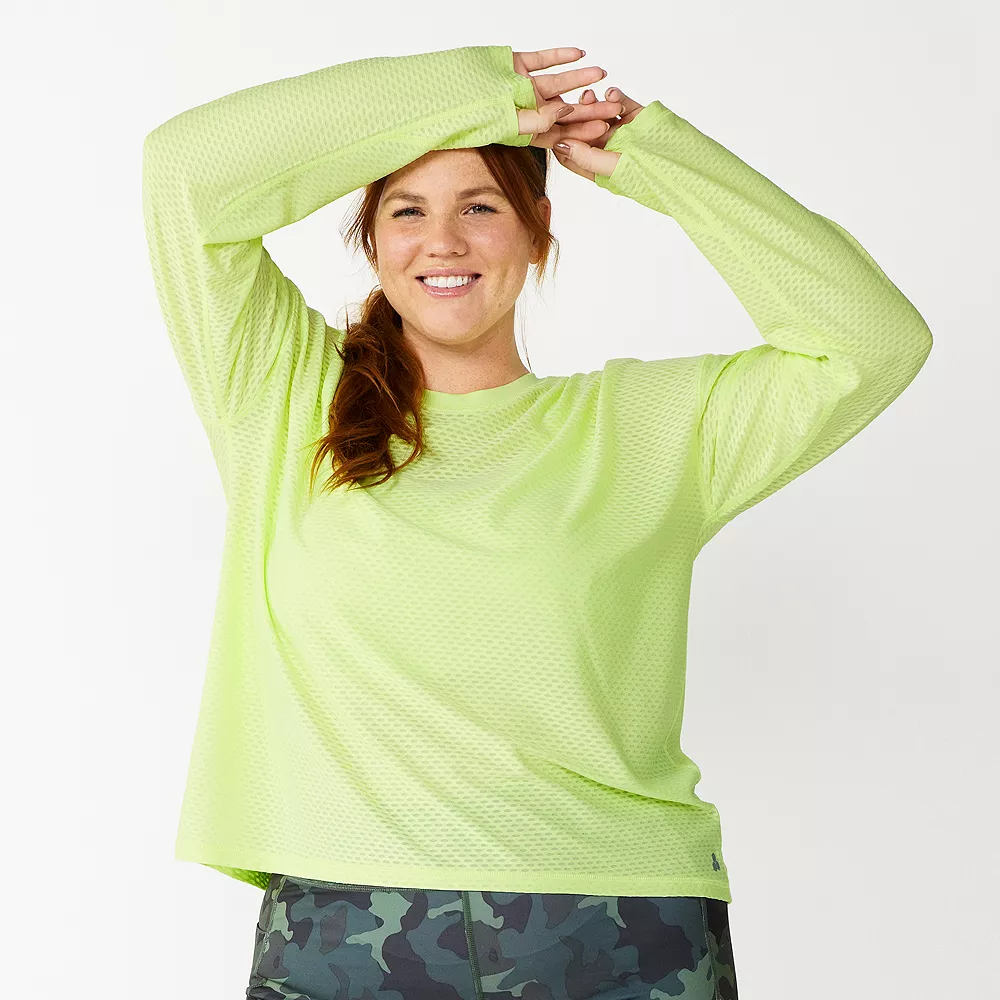Plus Size Tek GearĀ® Mesh Crewneck Tee - Image 2