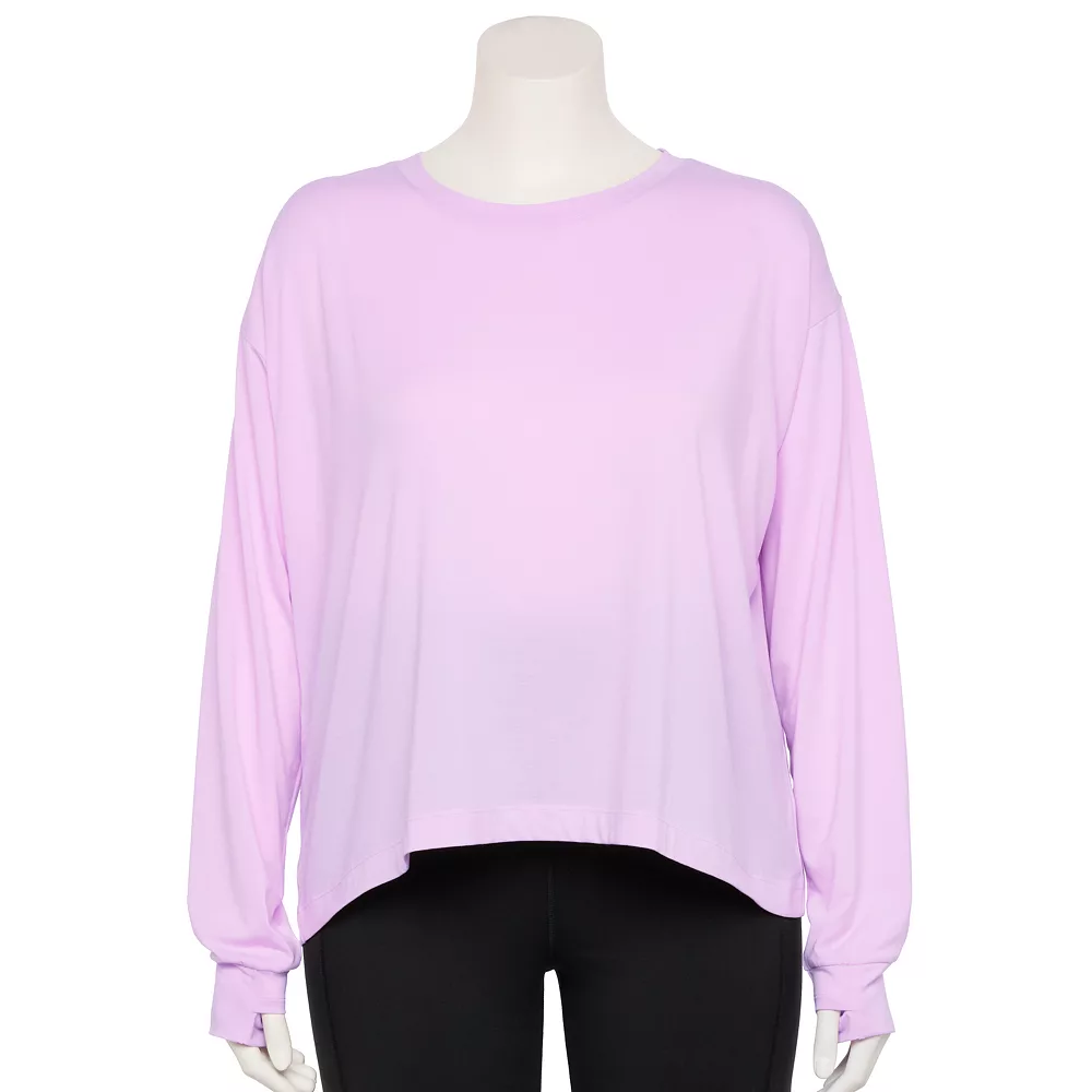 Plus Size Tek GearĀ® Crewneck Crop Tee - Image 2