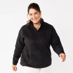 Plus Size Tek Gear® Microfleece Quarter-Zip Top