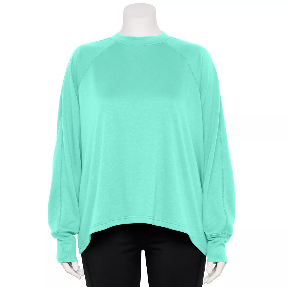 Plus Size Tek GearĀ® Stretch Fleece Mockneck Sweatshirt